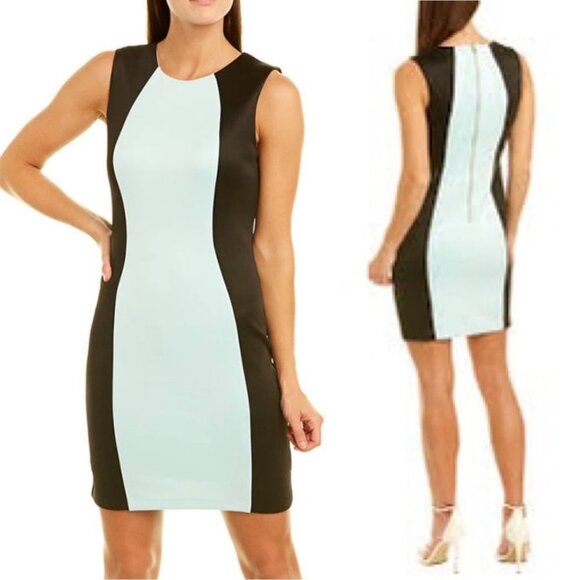 NWT Alexia Admor Womens Size 8 Colorblock Scuba Knit Sheath Mini Dress NEW - Picture 1 of 7